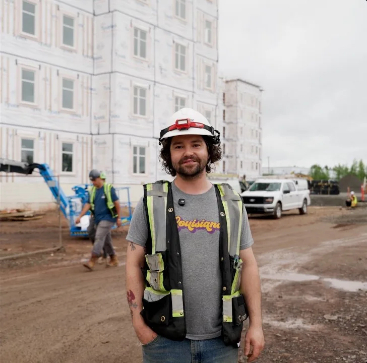 A LuMar Electric foreman on the jobsite of a 124-unit residential build on Cleveland Road, Riverview